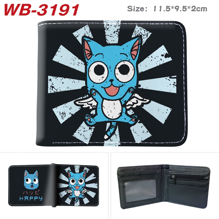 Fairy tail Anime color book two-fold leather wallet 11.5X9.5X2CM  WB-3191A