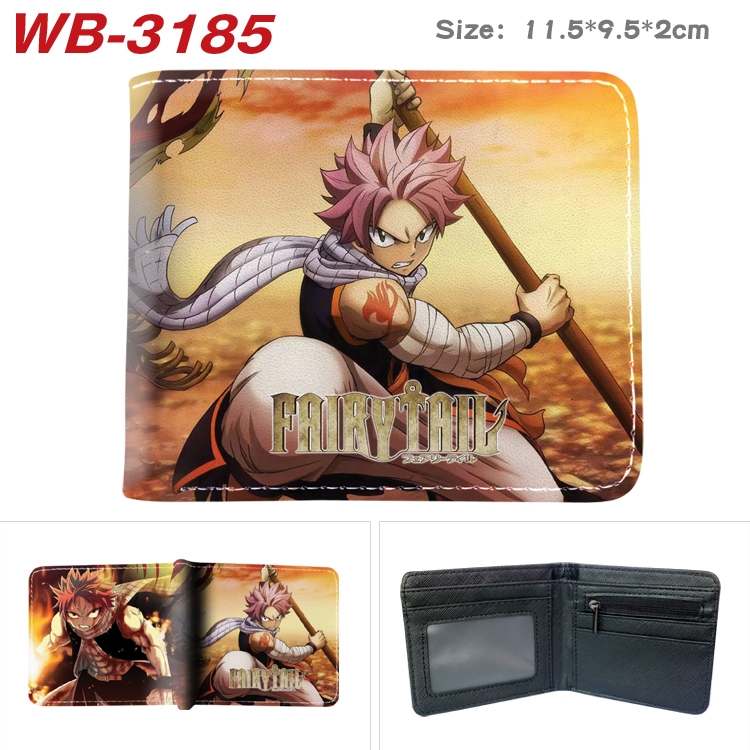 Fairy tail Anime color book two-fold leather wallet 11.5X9.5X2CM  WB-3185A