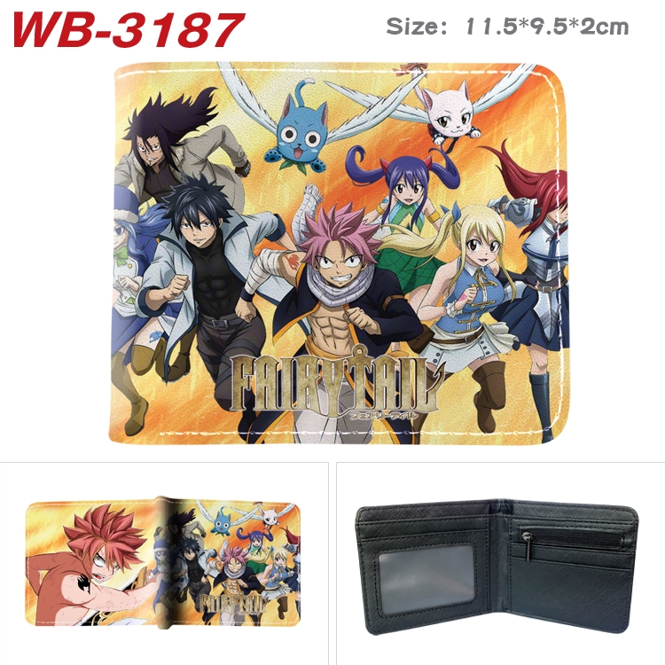 Fairy tail Anime color book two-fold leather wallet 11.5X9.5X2CM WB-3187A