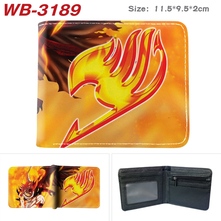 Fairy tail Anime color book two-fold leather wallet 11.5X9.5X2CM  WB-3189A