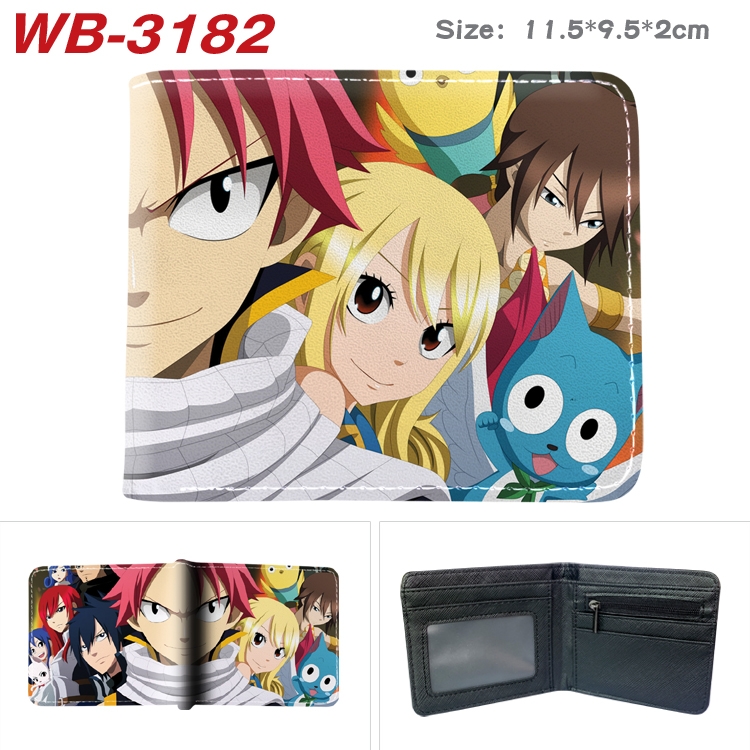 Fairy tail Anime color book two-fold leather wallet 11.5X9.5X2CM  WB-3182A