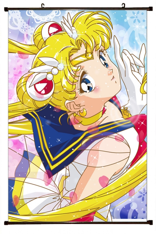 sailormoon Anime black Plastic rod Cloth painting Wall Scroll 60X90CM M2-214