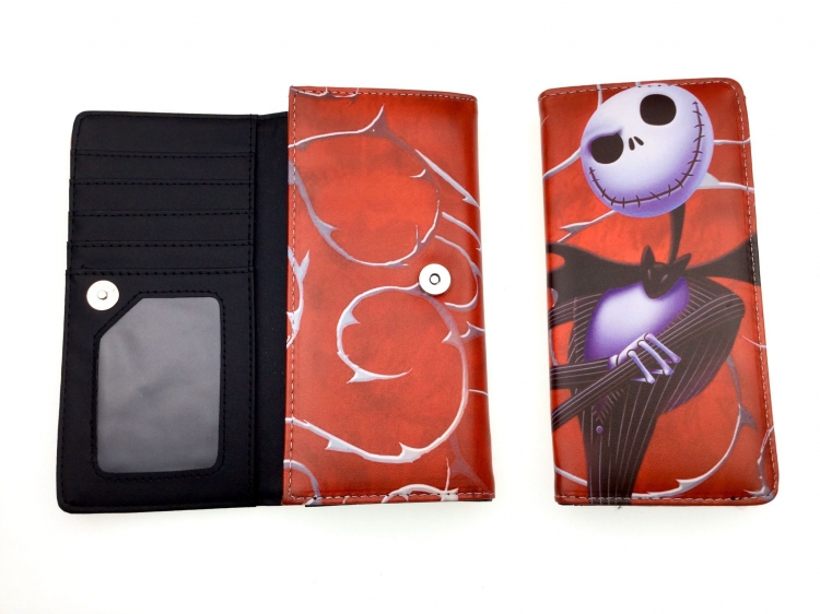 The Nightmare Before Christmas Anime full color button PU long wallet