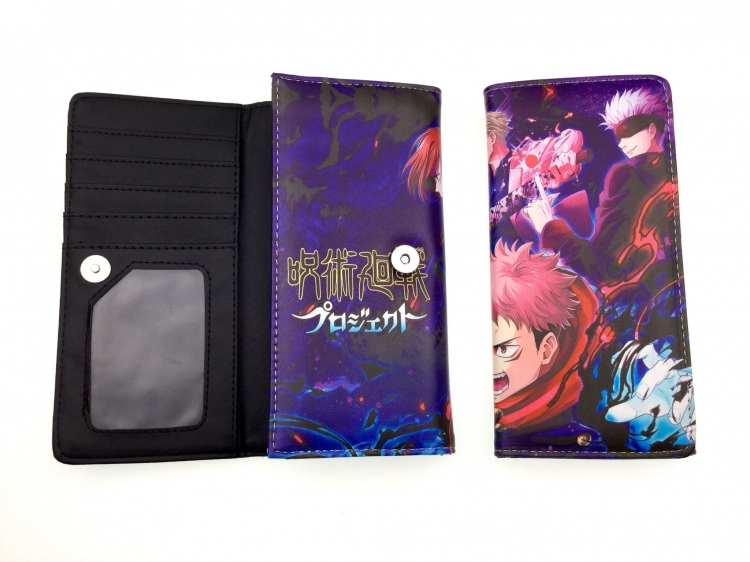 Jujutsu Kaisen Anime full color button PU long wallet style C