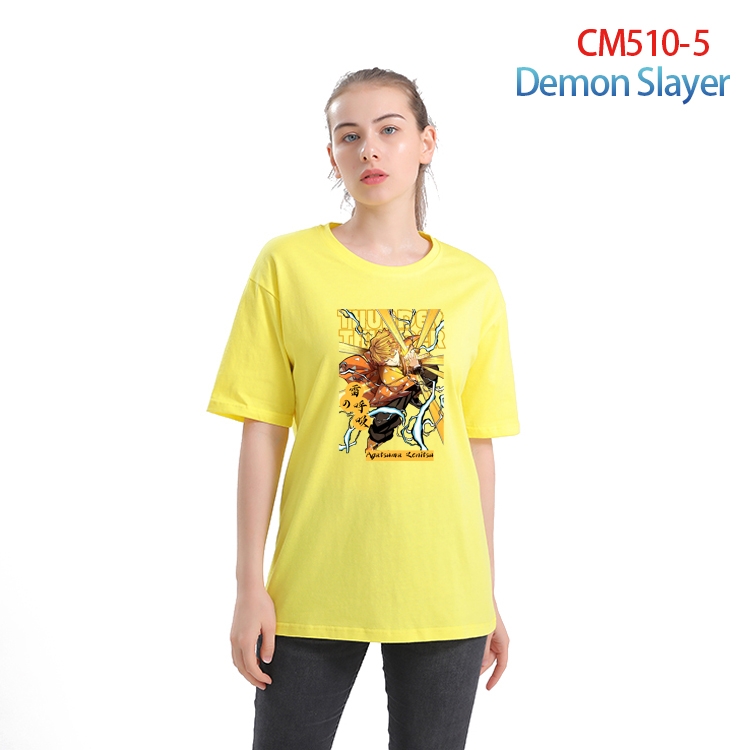 Demon Slayer Kimets Women's Printed short-sleeved cotton T-shirt from XS to 3XL  CM-510-5