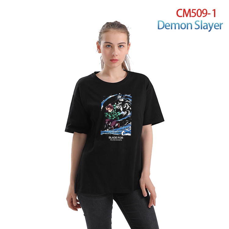 Demon Slayer Kimets Women's Printed short-sleeved cotton T-shirt from XS to 3XL  CM-509-1