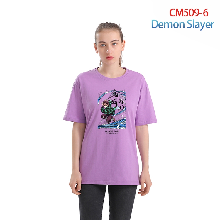 Demon Slayer Kimets Women's Printed short-sleeved cotton T-shirt from XS to 3XL  CM-509-6