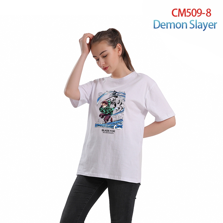 Demon Slayer Kimets Women's Printed short-sleeved cotton T-shirt from XS to 3XL  CM-509-8