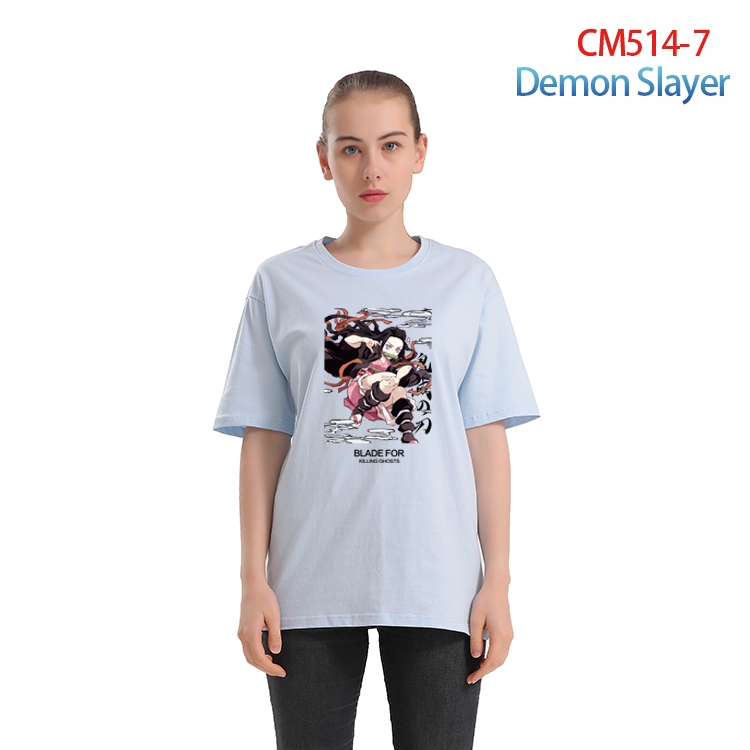 Demon Slayer Kimets Women's Printed short-sleeved cotton T-shirt from XS to 3XL  CM-514-7