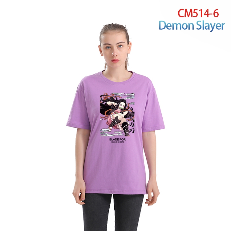 Demon Slayer Kimets Women's Printed short-sleeved cotton T-shirt from XS to 3XL  CM-514-6