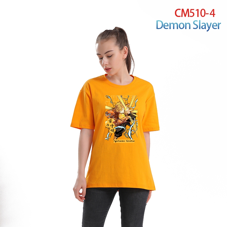 Demon Slayer Kimets Women's Printed short-sleeved cotton T-shirt from XS to 3XL  CM-510-4
