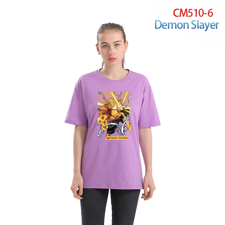Demon Slayer Kimets Women's Printed short-sleeved cotton T-shirt from XS to 3XL  CM-510-6