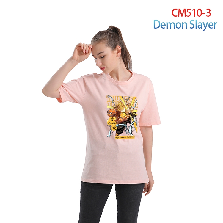 Demon Slayer Kimets Women's Printed short-sleeved cotton T-shirt from XS to 3XL  CM-510-3