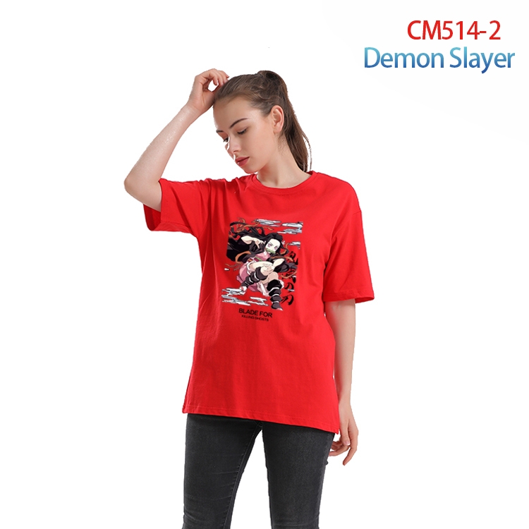 Demon Slayer Kimets Women's Printed short-sleeved cotton T-shirt from XS to 3XL  CM-514-2