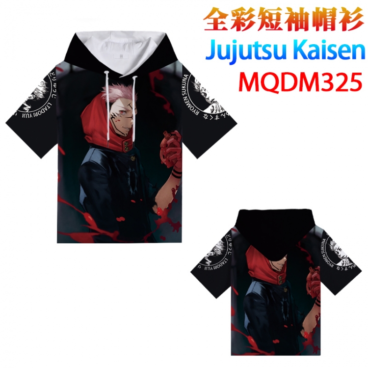 Jujutsu Kaisen Full color hooded pullover short sleeve t-shirt 2XS XS S M L XL 2XL 3XL 4XL  MQDM325