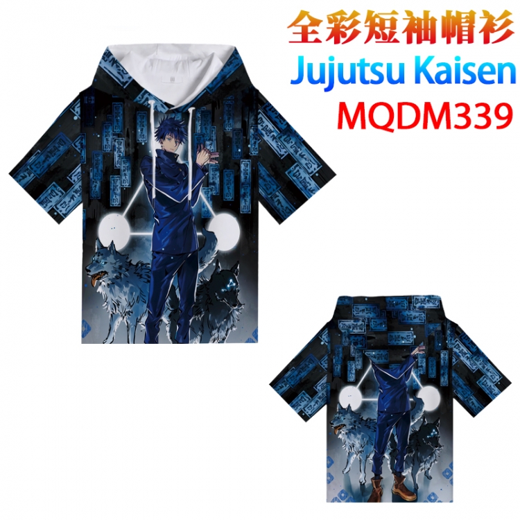 Jujutsu Kaisen Full color hooded pullover short sleeve t-shirt 2XS XS S M L XL 2XL 3XL 4XL  MQDM339