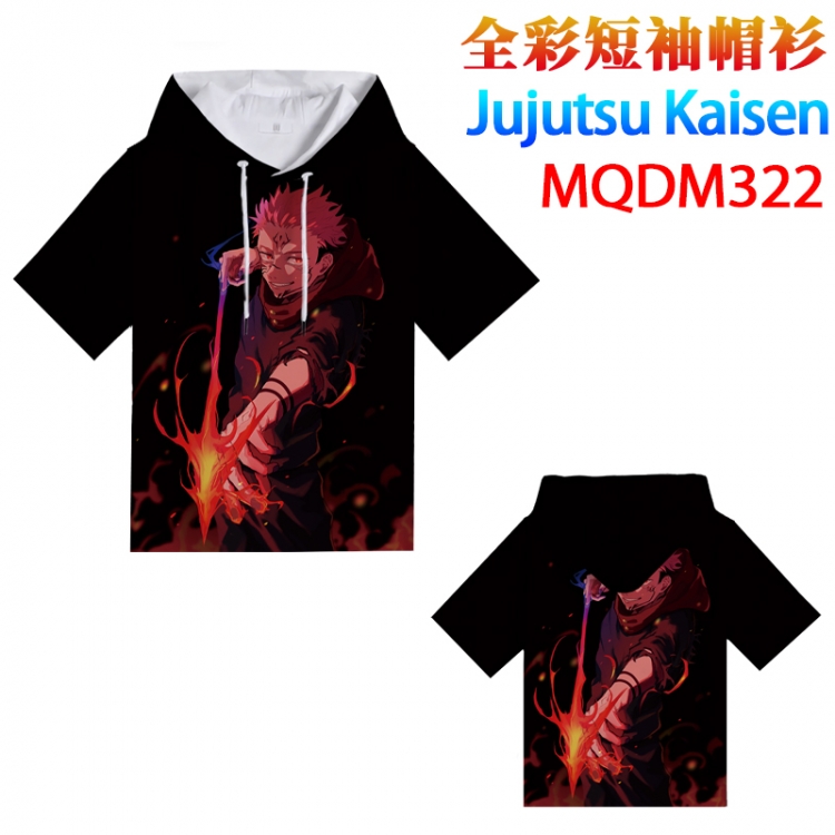 Jujutsu Kaisen Full color hooded pullover short sleeve t-shirt 2XS XS S M L XL 2XL 3XL 4XL  MQDM322