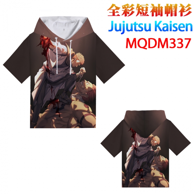 Jujutsu Kaisen Full color hooded pullover short sleeve t-shirt 2XS XS S M L XL 2XL 3XL 4XL  MQDM337