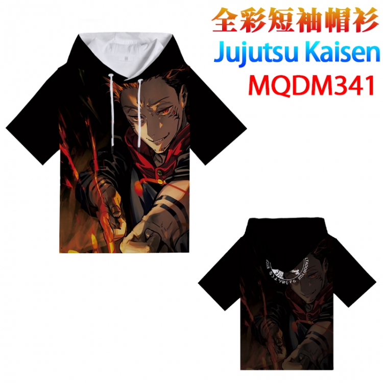 Jujutsu Kaisen Full color hooded pullover short sleeve t-shirt 2XS XS S M L XL 2XL 3XL 4XL  MQDM341