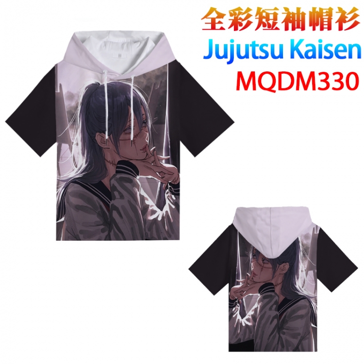 Jujutsu Kaisen Full color hooded pullover short sleeve t-shirt 2XS XS S M L XL 2XL 3XL 4XL  MQDM330