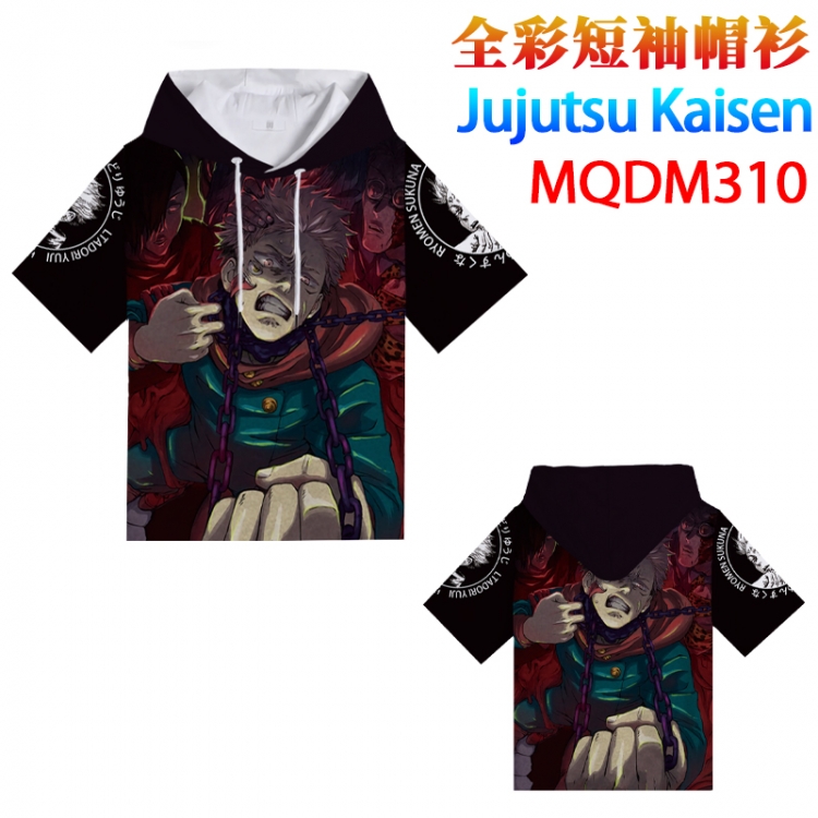 Jujutsu Kaisen Full color hooded pullover short sleeve t-shirt 2XS XS S M L XL 2XL 3XL 4XL  MQDM310