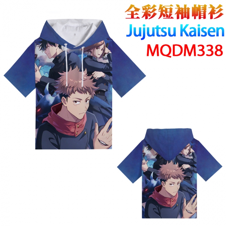 Jujutsu Kaisen Full color hooded pullover short sleeve t-shirt 2XS XS S M L XL 2XL 3XL 4XL MQDM338