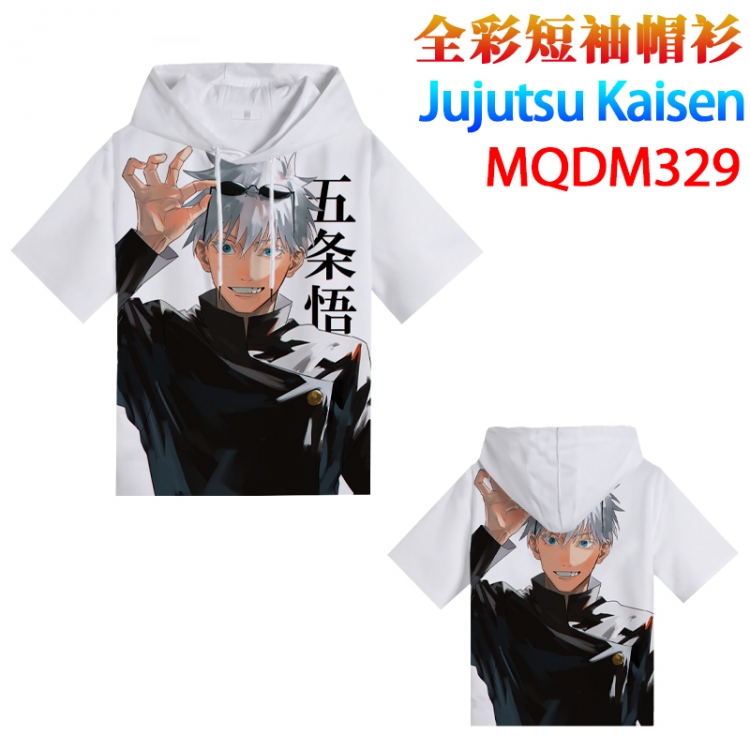 Jujutsu Kaisen Full color hooded pullover short sleeve t-shirt 2XS XS S M L XL 2XL 3XL 4XL  MQDM329