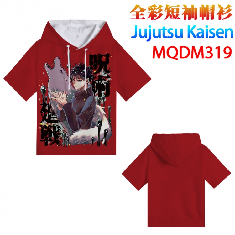 Jujutsu Kaisen Full color hooded pullover short sleeve t-shirt 2XS XS S M L XL 2XL 3XL 4XL MQDM319