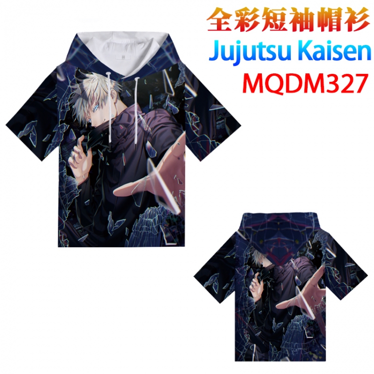 Jujutsu Kaisen Full color hooded pullover short sleeve t-shirt 2XS XS S M L XL 2XL 3XL 4XL MQDM327