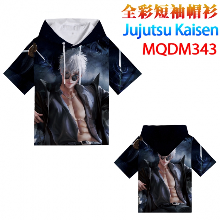 Jujutsu Kaisen Full color hooded pullover short sleeve t-shirt 2XS XS S M L XL 2XL 3XL 4XL MQDM343