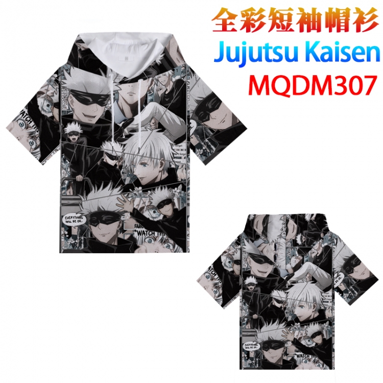 Jujutsu Kaisen Full color hooded pullover short sleeve t-shirt 2XS XS S M L XL 2XL 3XL 4XL  MQDM307