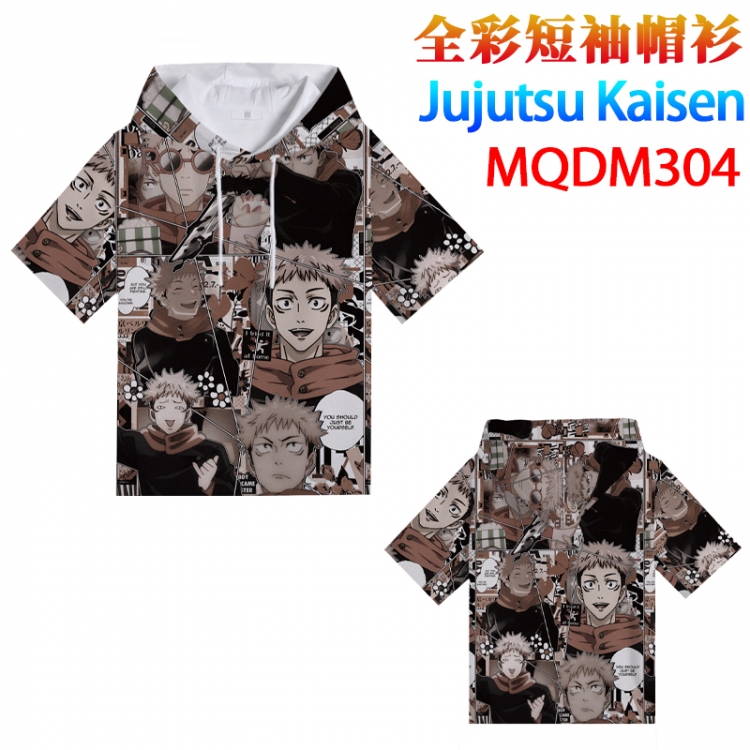 Jujutsu Kaisen Full color hooded pullover short sleeve t-shirt 2XS XS S M L XL 2XL 3XL 4XL  MQDM304