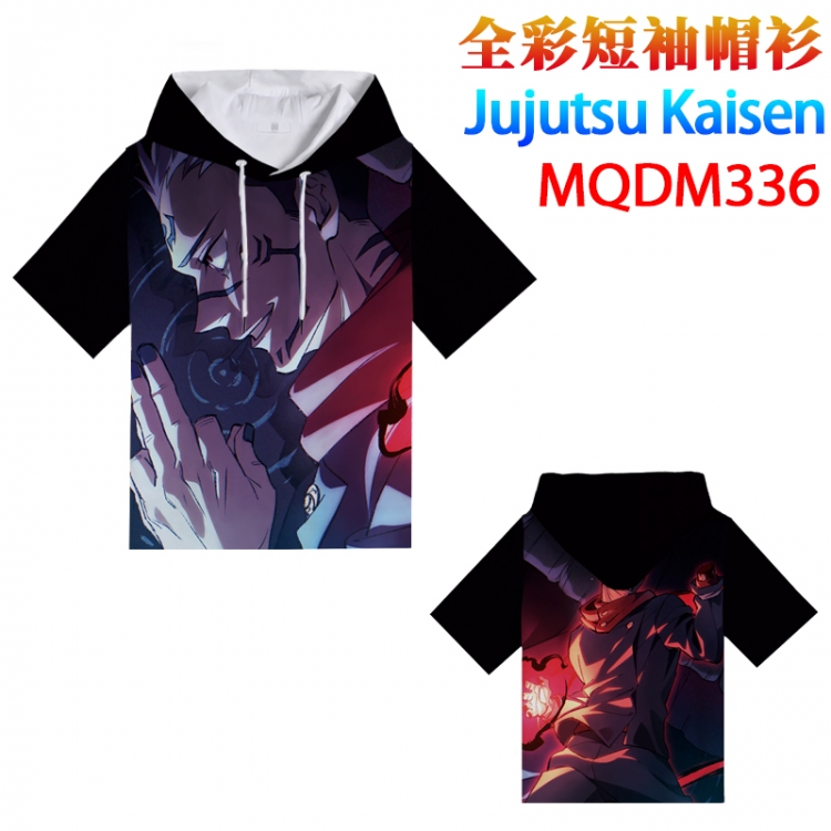 Jujutsu Kaisen Full color hooded pullover short sleeve t-shirt 2XS XS S M L XL 2XL 3XL 4XL  MQDM336