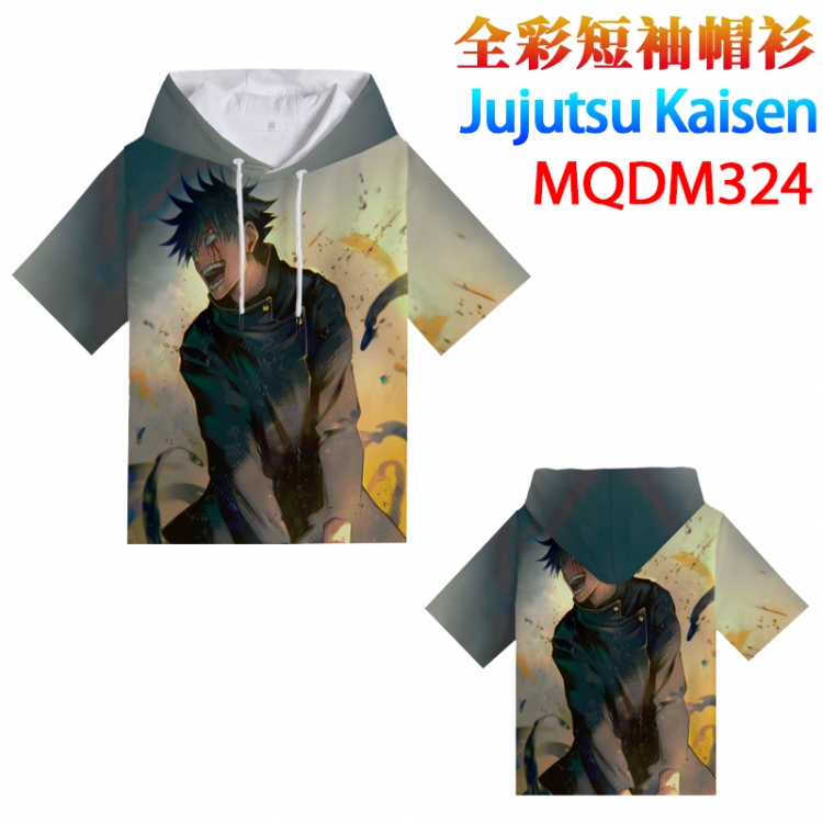 Jujutsu Kaisen Full color hooded pullover short sleeve t-shirt 2XS XS S M L XL 2XL 3XL 4XL MQDM324