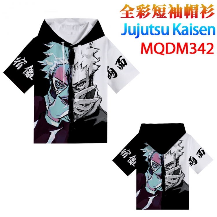 Jujutsu Kaisen Full color hooded pullover short sleeve t-shirt 2XS XS S M L XL 2XL 3XL 4XL MQDM342