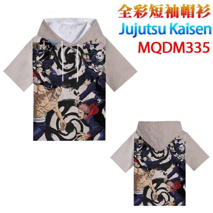 Jujutsu Kaisen Full color hooded pullover short sleeve t-shirt 2XS XS S M L XL 2XL 3XL 4XL  MQDM335