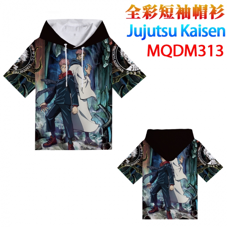 Jujutsu Kaisen Full color hooded pullover short sleeve t-shirt 2XS XS S M L XL 2XL 3XL 4XL  MQDM313