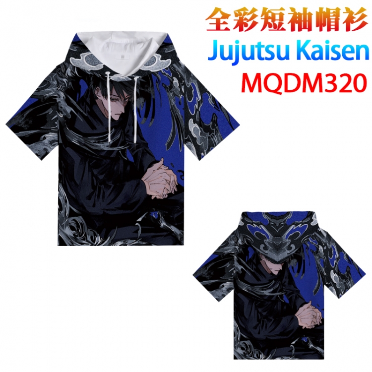 Jujutsu Kaisen Full color hooded pullover short sleeve t-shirt 2XS XS S M L XL 2XL 3XL 4XL  MQDM320