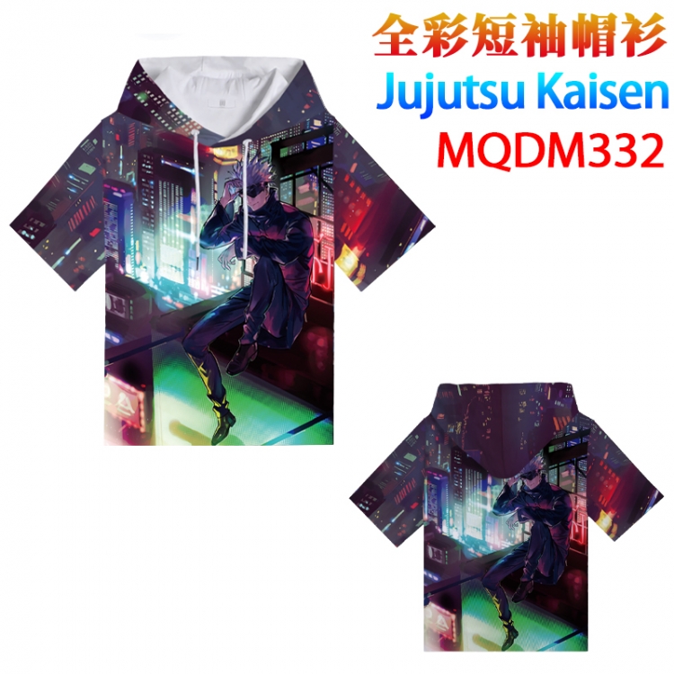 Jujutsu Kaisen Full color hooded pullover short sleeve t-shirt 2XS XS S M L XL 2XL 3XL 4XL  MQDM332