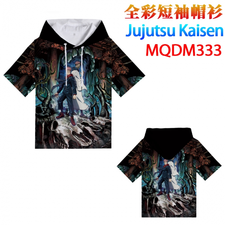 Jujutsu Kaisen Full color hooded pullover short sleeve t-shirt 2XS XS S M L XL 2XL 3XL 4XL  MQDM333