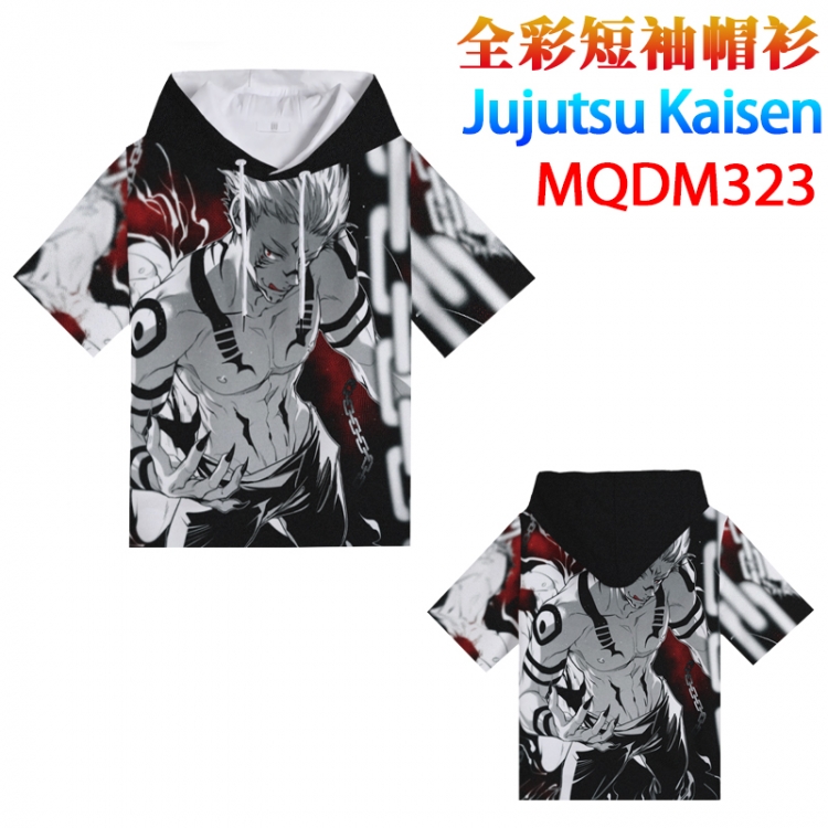 Jujutsu Kaisen Full color hooded pullover short sleeve t-shirt 2XS XS S M L XL 2XL 3XL 4XL  MQDM323