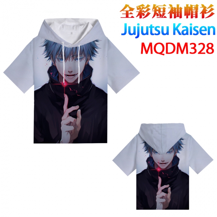 Jujutsu Kaisen Full color hooded pullover short sleeve t-shirt 2XS XS S M L XL 2XL 3XL 4XL  MQDM328