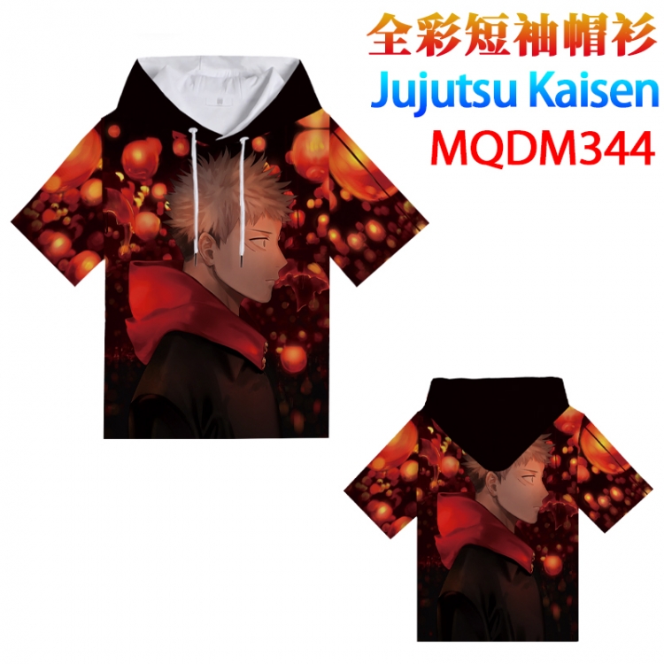 Jujutsu Kaisen Full color hooded pullover short sleeve t-shirt 2XS XS S M L XL 2XL 3XL 4XL  MQDM344