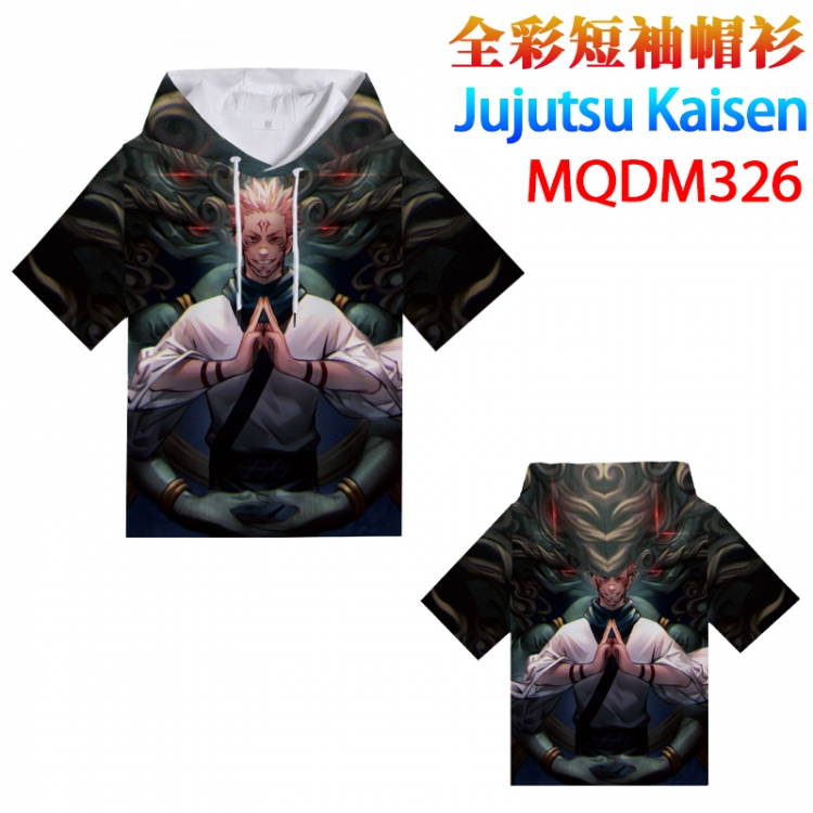 Jujutsu Kaisen Full color hooded pullover short sleeve t-shirt 2XS XS S M L XL 2XL 3XL 4XL MQDM326