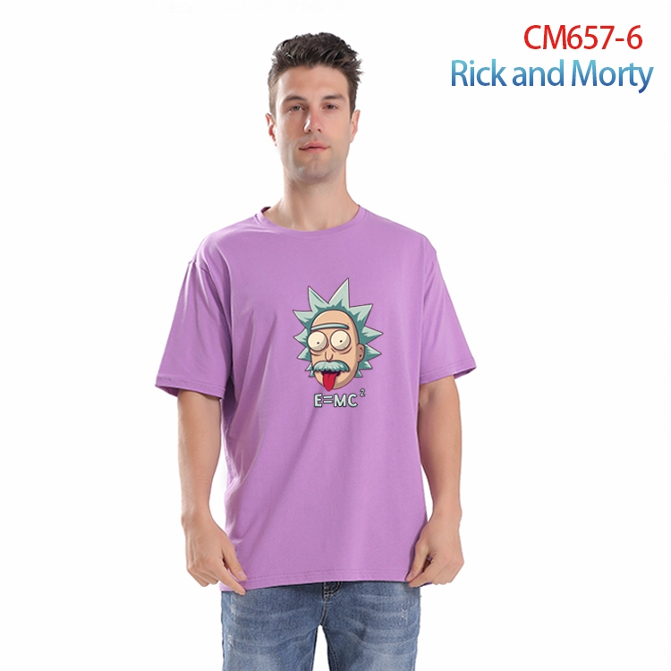 Rick and Morty Printed short-sleeved cotton T-shirt from S to 4XL  CM-657-6