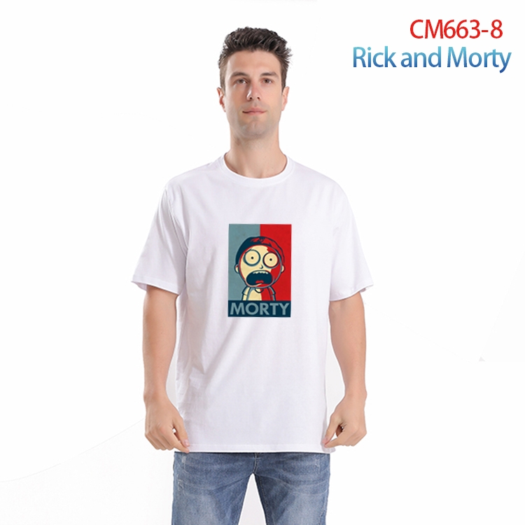 Rick and Morty Printed short-sleeved cotton T-shirt from S to 4XL CM-663-8