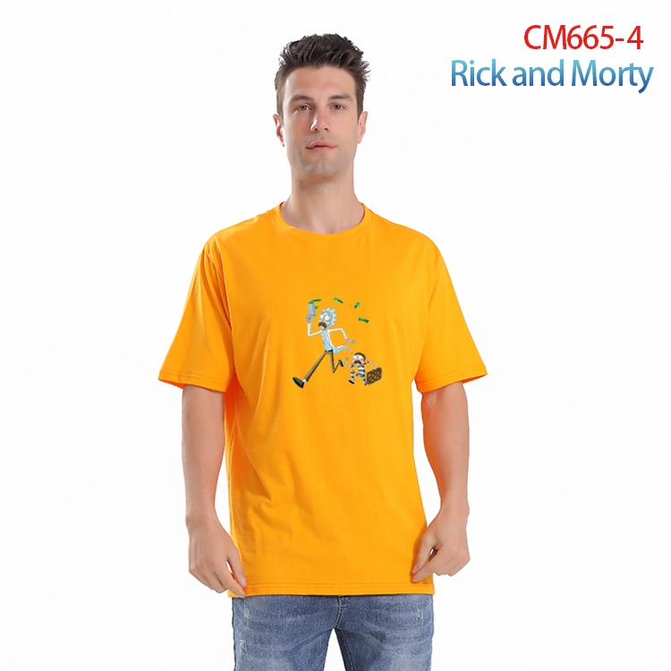 Rick and Morty Printed short-sleeved cotton T-shirt from S to 4XL  CM-665-4