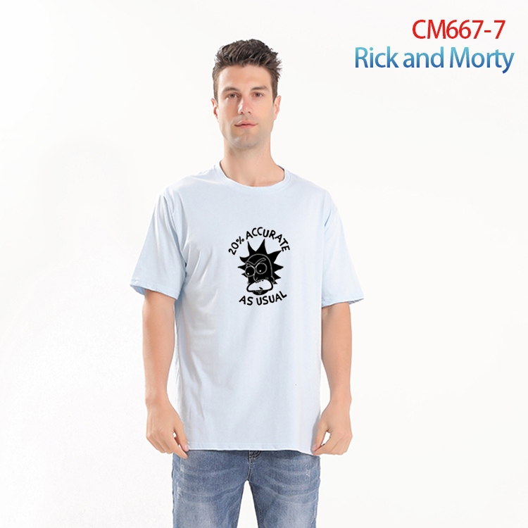Rick and Morty Printed short-sleeved cotton T-shirt from S to 4XL  CM-667-7