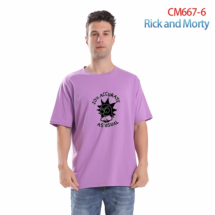 Rick and Morty Printed short-sleeved cotton T-shirt from S to 4XL  CM-667-6
