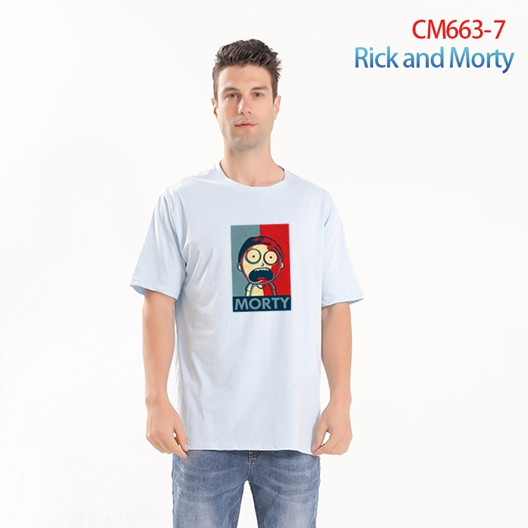 Rick and Morty Printed short-sleeved cotton T-shirt from S to 4XL  CM-663-7